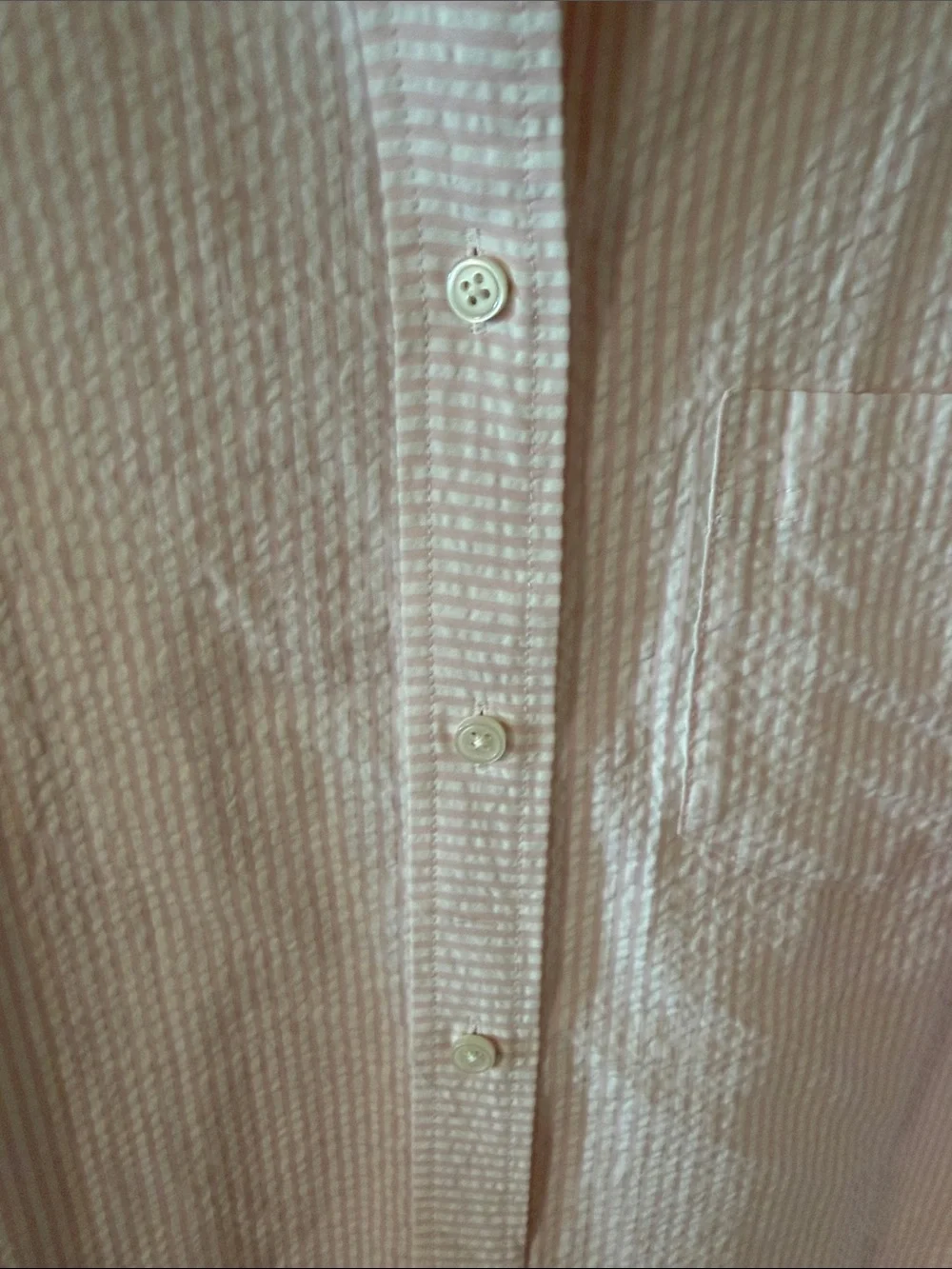 J.Crew Women’s Pink Cotton Pinstripe Seersucker Button Down Preppy Size 10